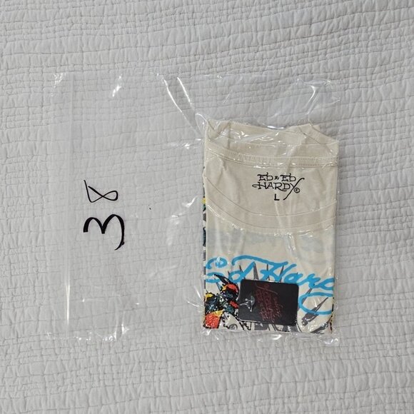 Ed Hardy Crop Tee Women's Large Rhinestone Butterfly Top NWT Logo Art Piece NEW - Picture 12 of 12